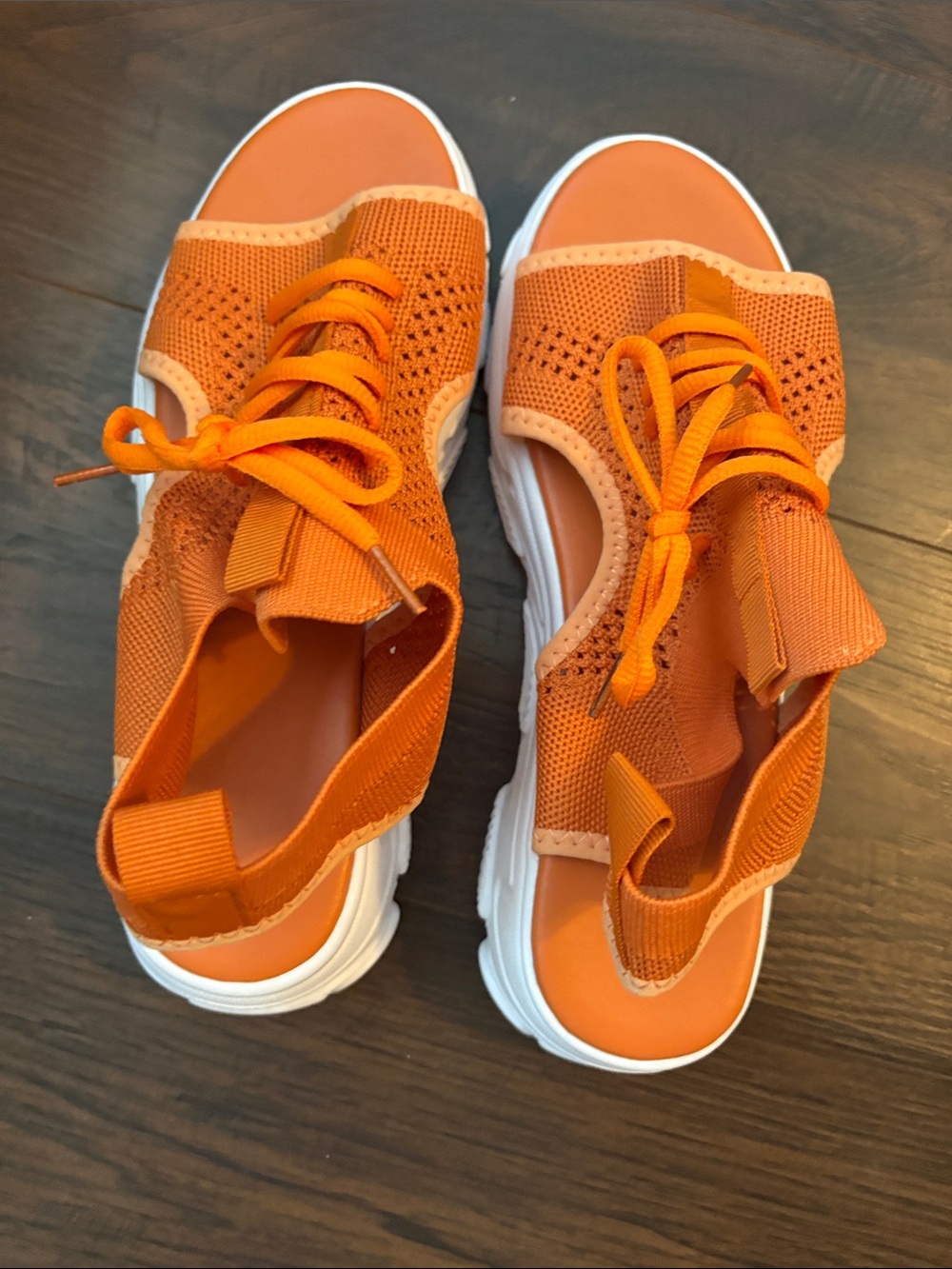 women’s  Orange Mesh Sport Sandals